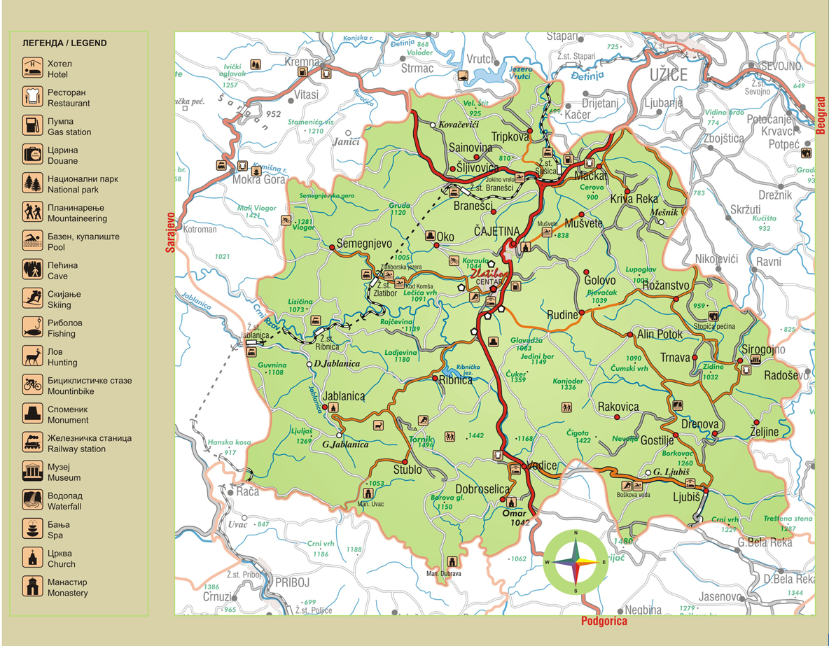 zlatibor mapa srbije Положај Чајетине | ZVANIČNI PORTAL OPŠTINE ČAJETINA zlatibor mapa srbije
