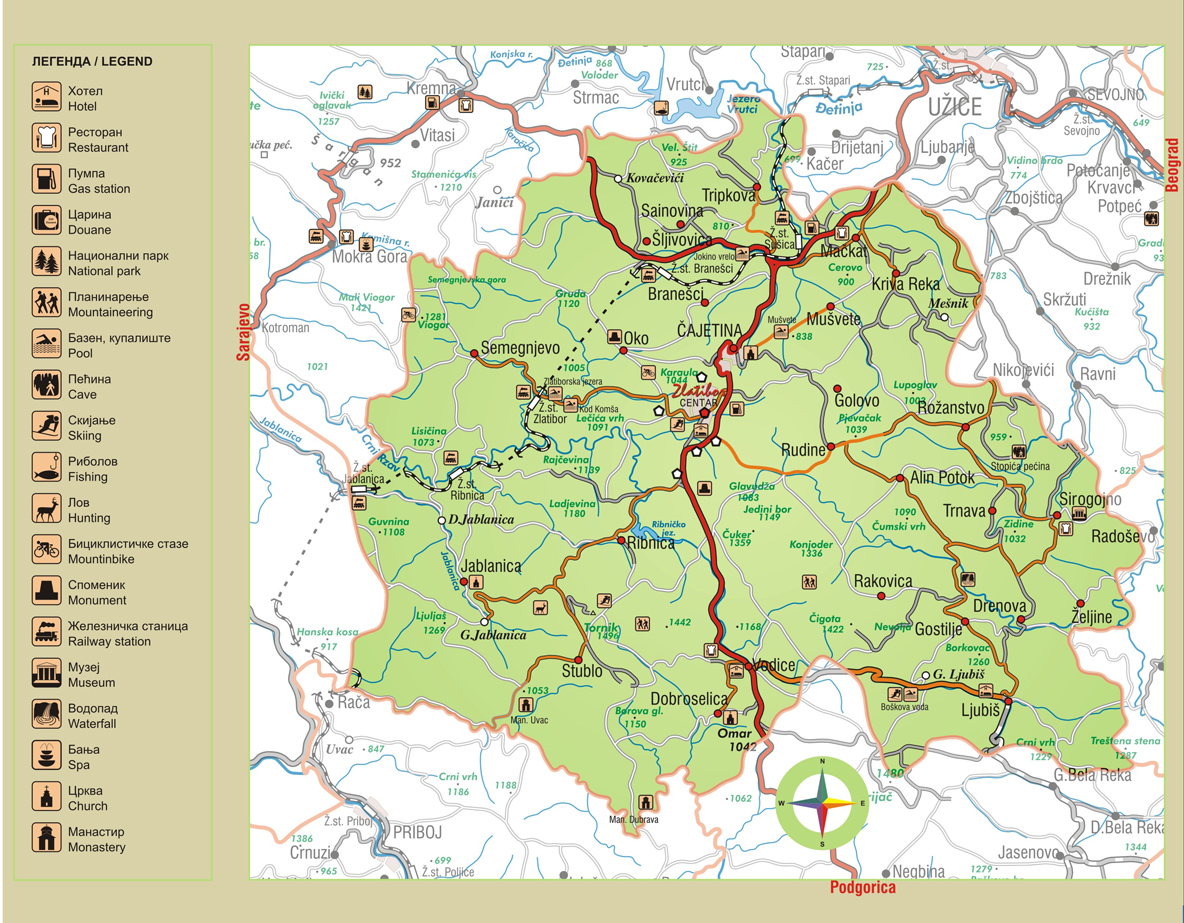 mapa srbije zlatibor Положај Чајетине | ZVANIČNI PORTAL OPŠTINE ČAJETINA mapa srbije zlatibor