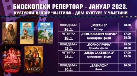Филмске пројекције у јануару у Дому културе