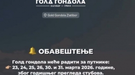 Обавештење о нерадним данима Голд гондоле у марту и априлу